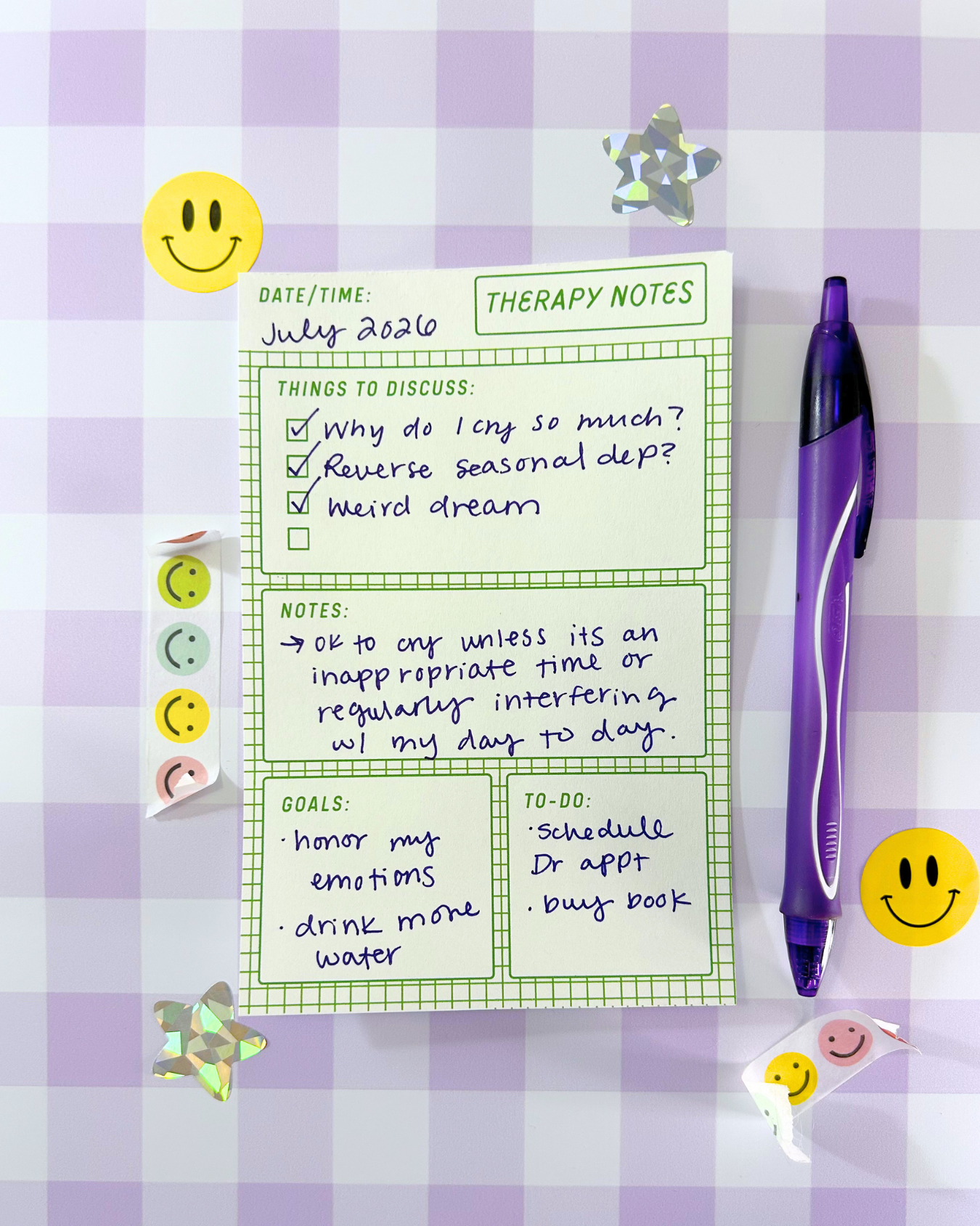 Therapy Notes Notepad - 4x6" Mental Health Stationery