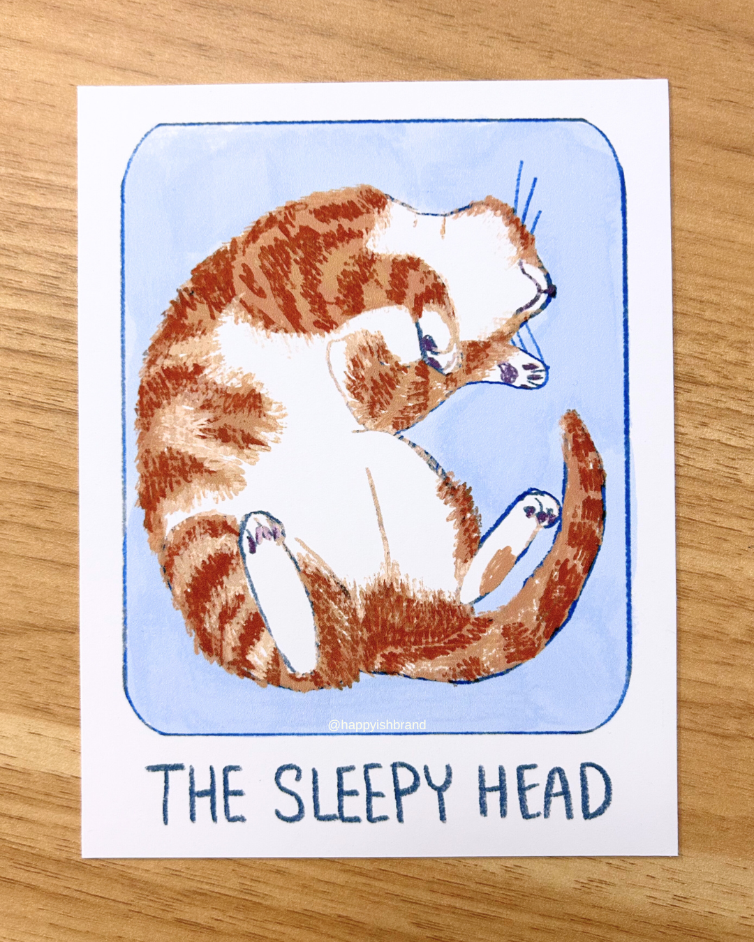 The Sleepy Head Art Print - Witchy Cat Tarot Card