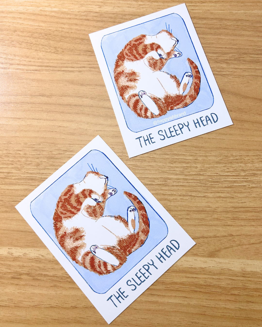 The Sleepy Head Art Print - Witchy Cat Tarot Card