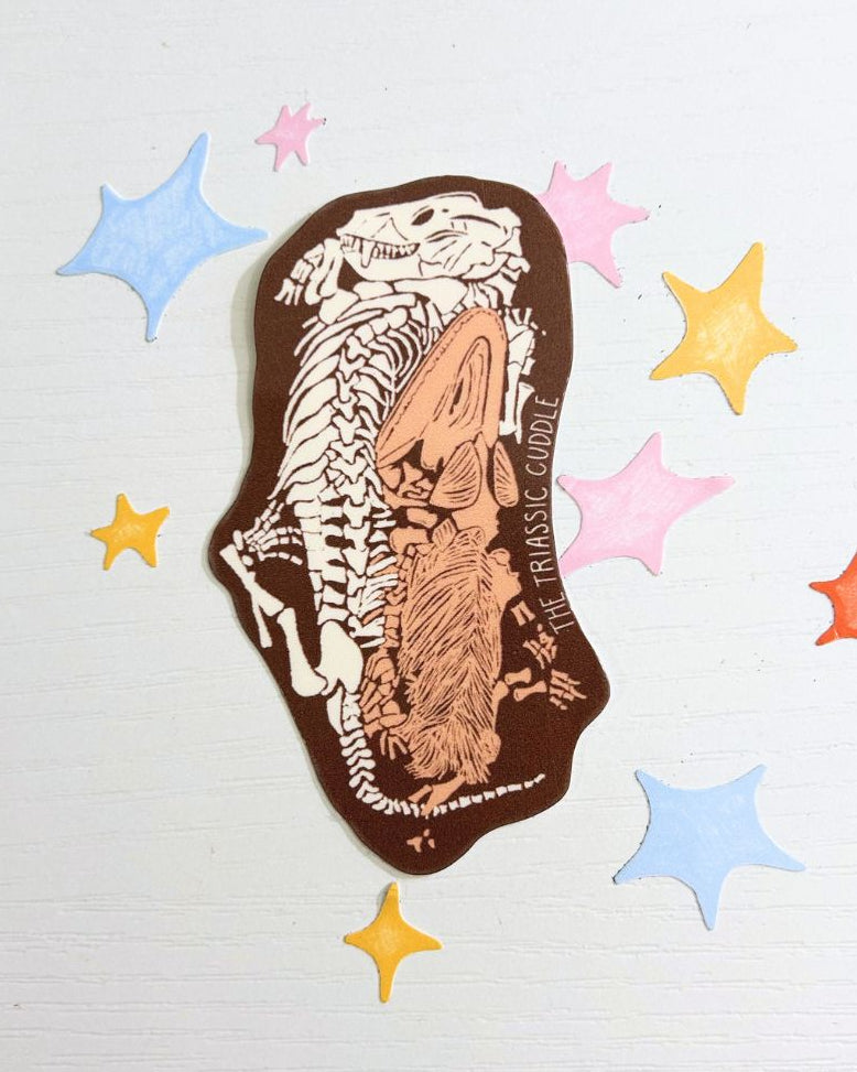 Trassic Cuddle The Triassic Cuddle Sticker - Dinosaur Fossil – Happyish Brand