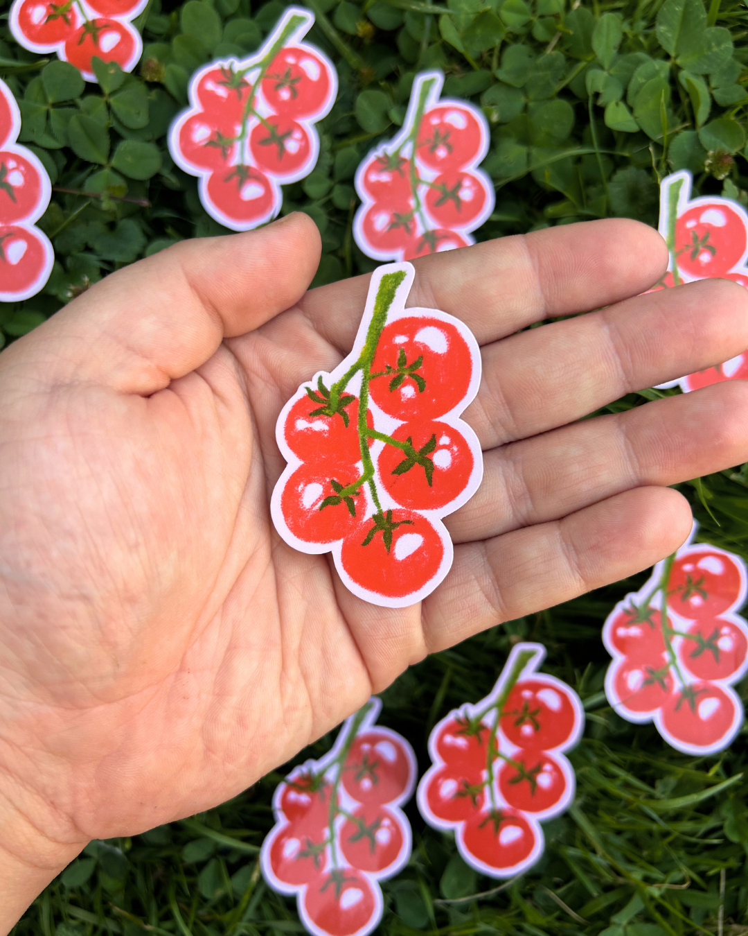 Red Tomato Bunch - Veggie Art Sticker - Gardening Gifts