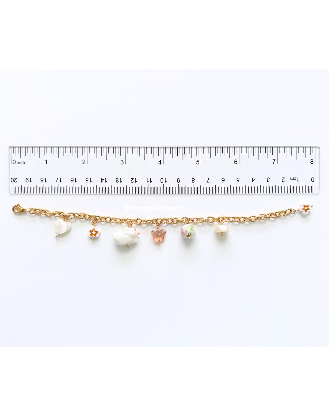 Vintage Bunny - Handmade Glass Bead Charm Bracelet