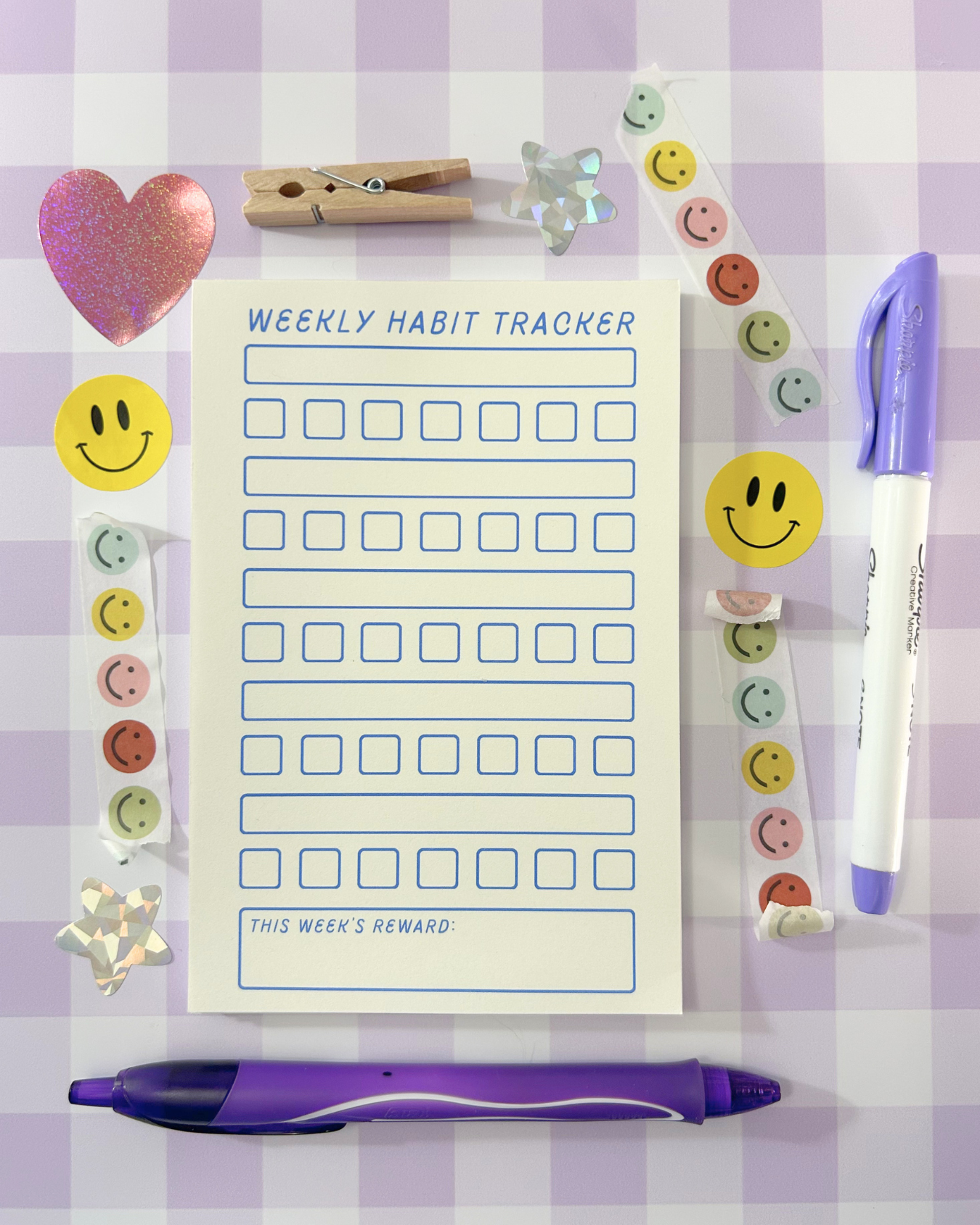 Weekly Habit Tracker Notepad - 4x6" Mental Health Stationery