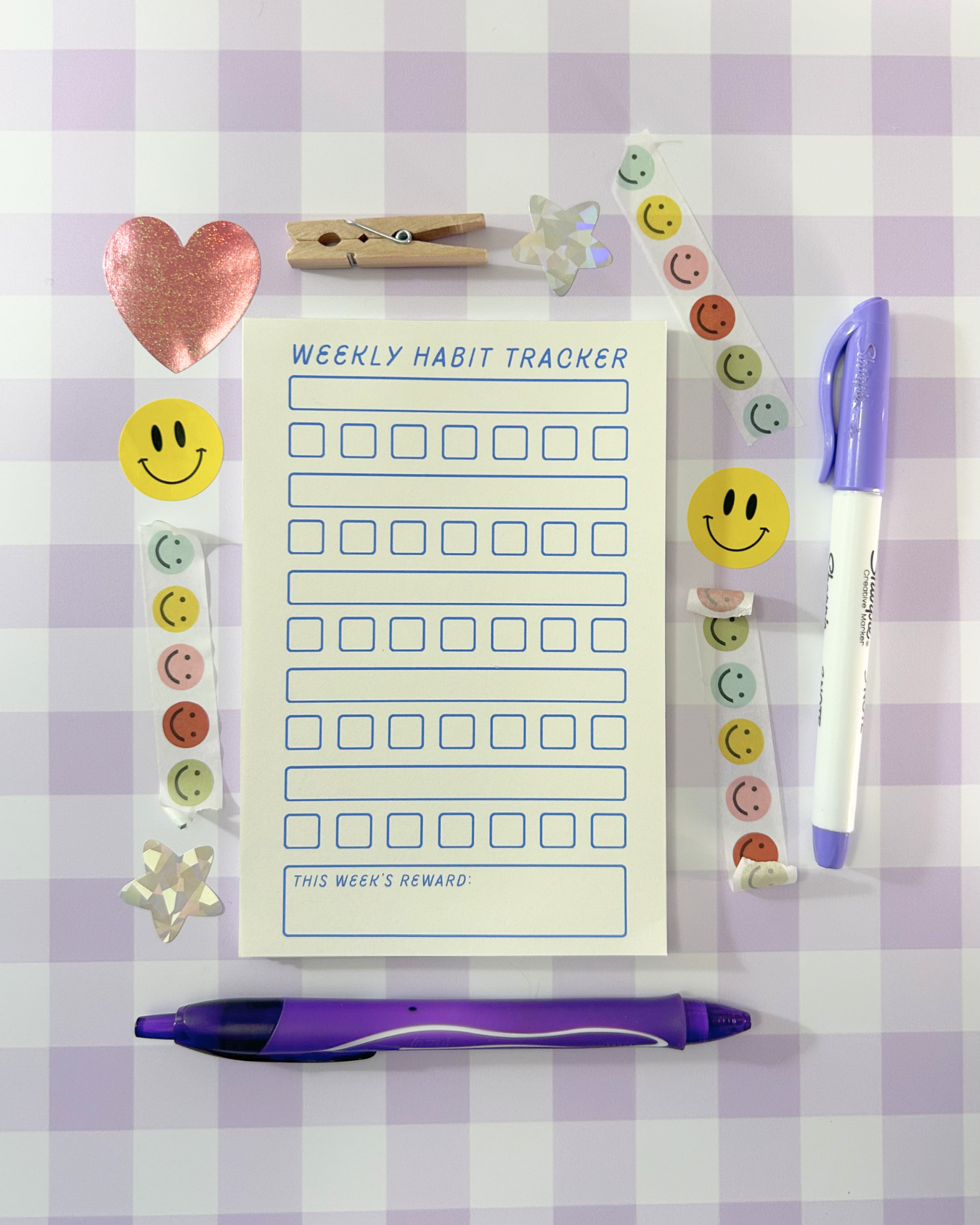 Weekly Habit Tracker Notepad - 4x6" Mental Health Stationery