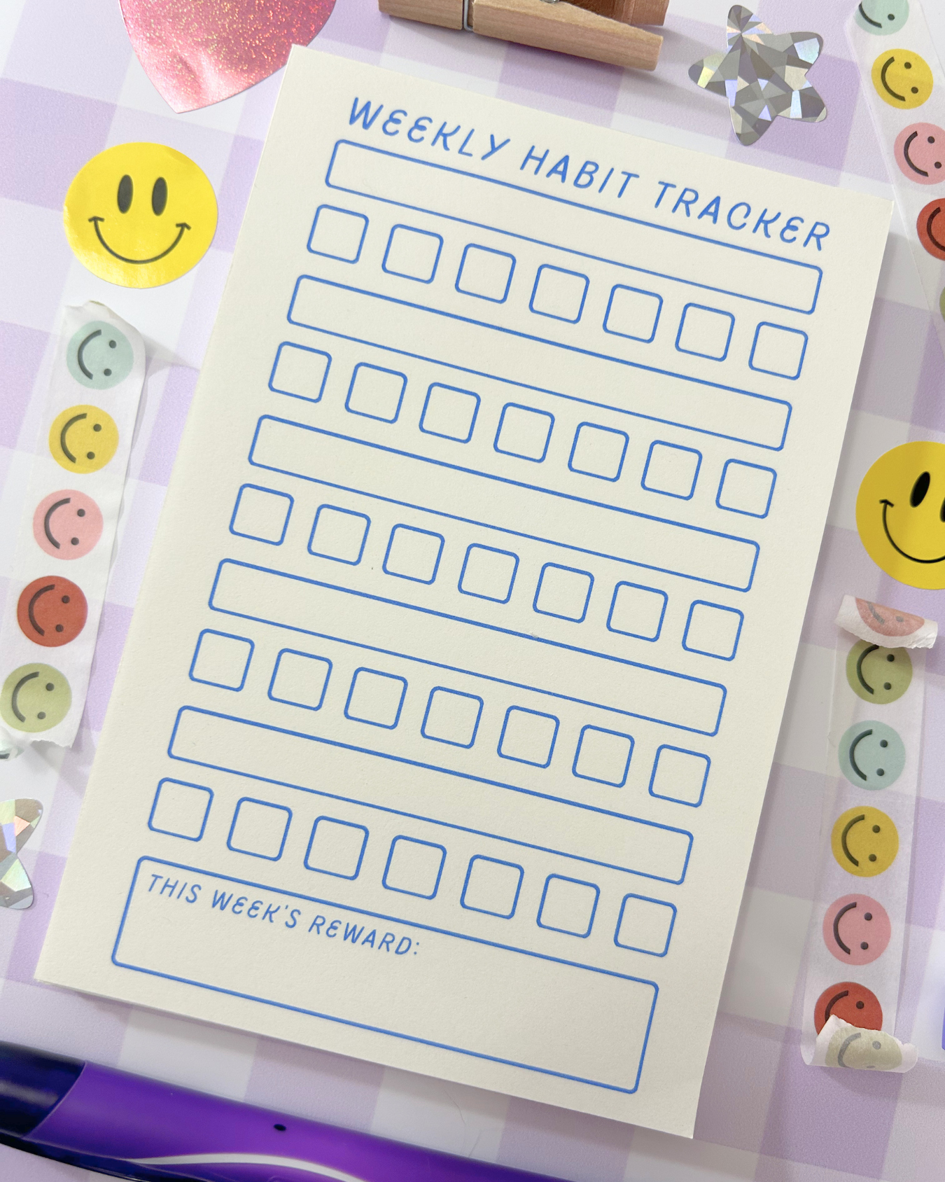 Weekly Habit Tracker Notepad - 4x6" Mental Health Stationery