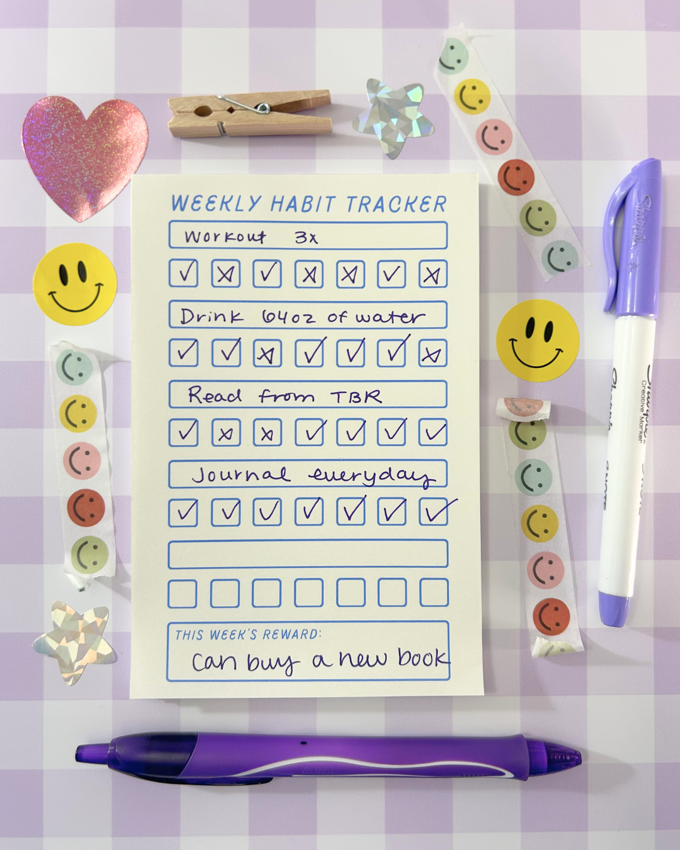 Weekly Habit Tracker Notepad - 4x6" Mental Health Stationery