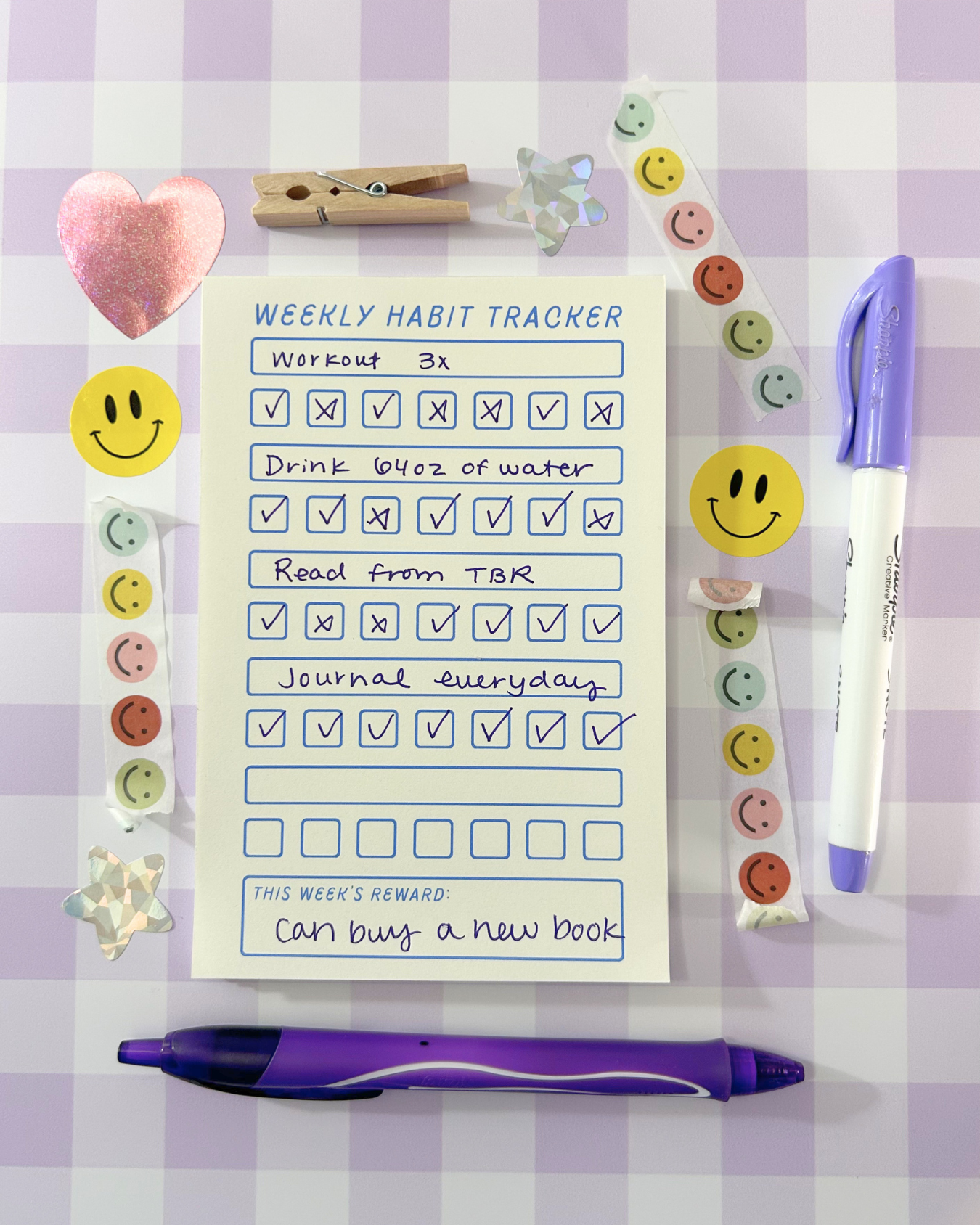 Weekly Habit Tracker Notepad - 4x6" Mental Health Stationery