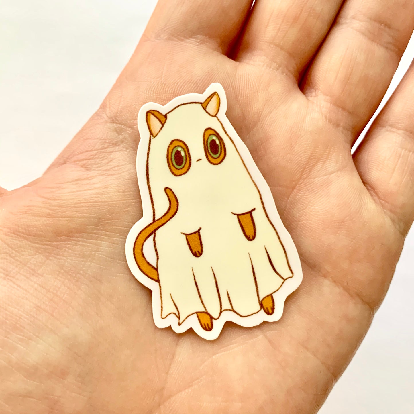 Pudge the Ghost Cat Sticker