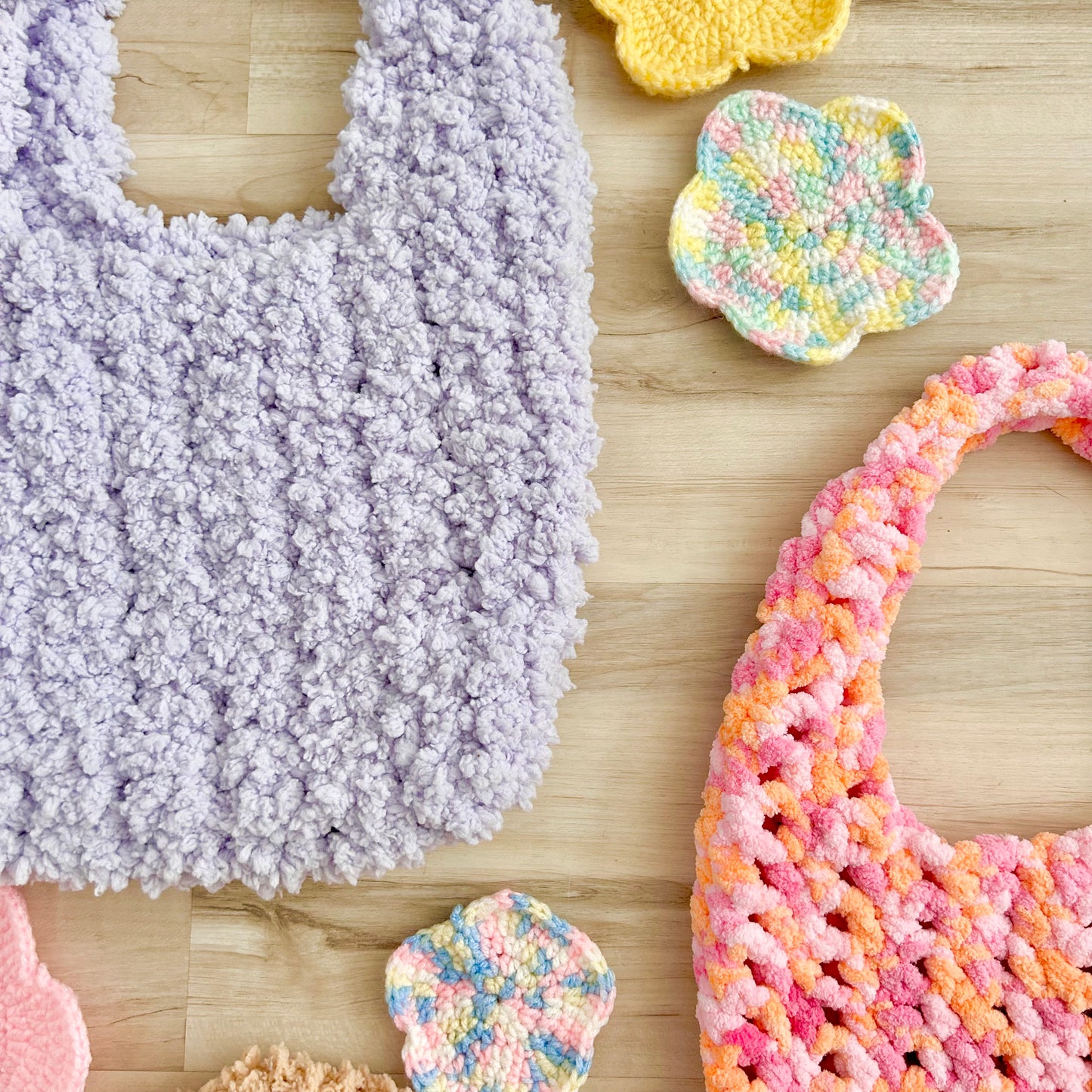 Lilac Crochet Teddy Bag