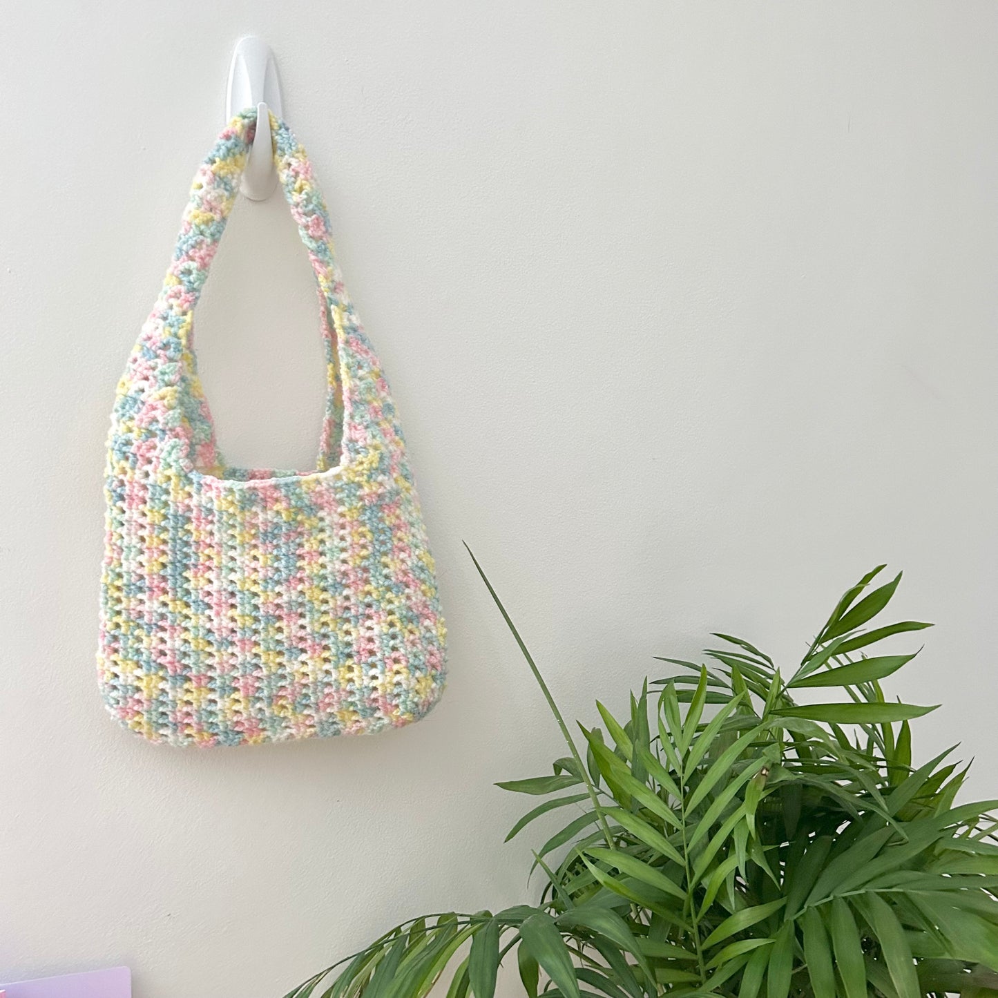 Pastel Crochet Tote Bag