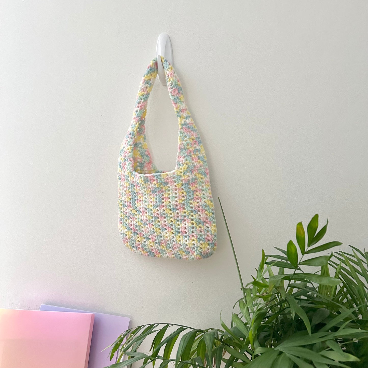 Pastel Crochet Tote Bag