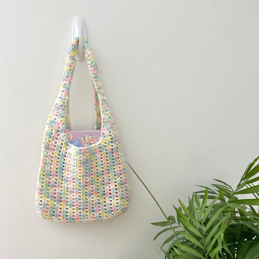 Pastel Crochet Tote Bag