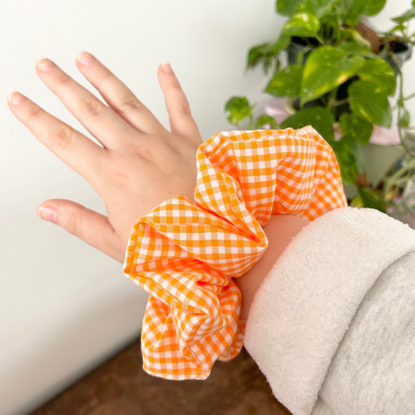 Remi Orange Gingham XL Scrunchie