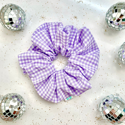 Kaleigh Lilac Gingham Scrunchie