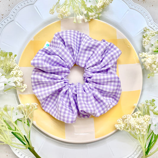 Kaleigh Lilac Gingham Scrunchie