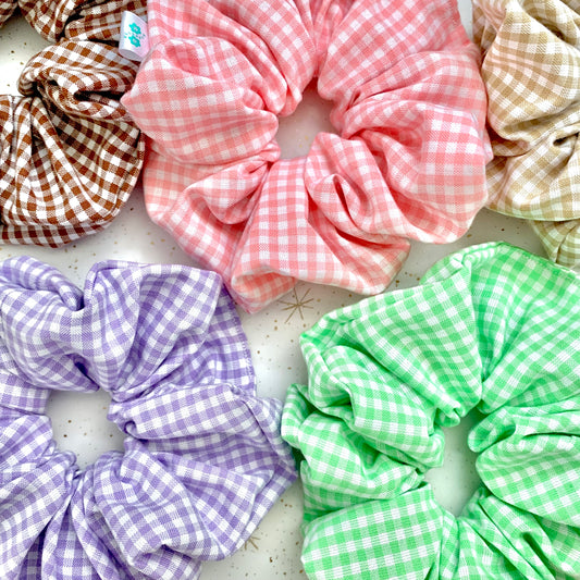 Lynnie Green Gingham Scrunchie