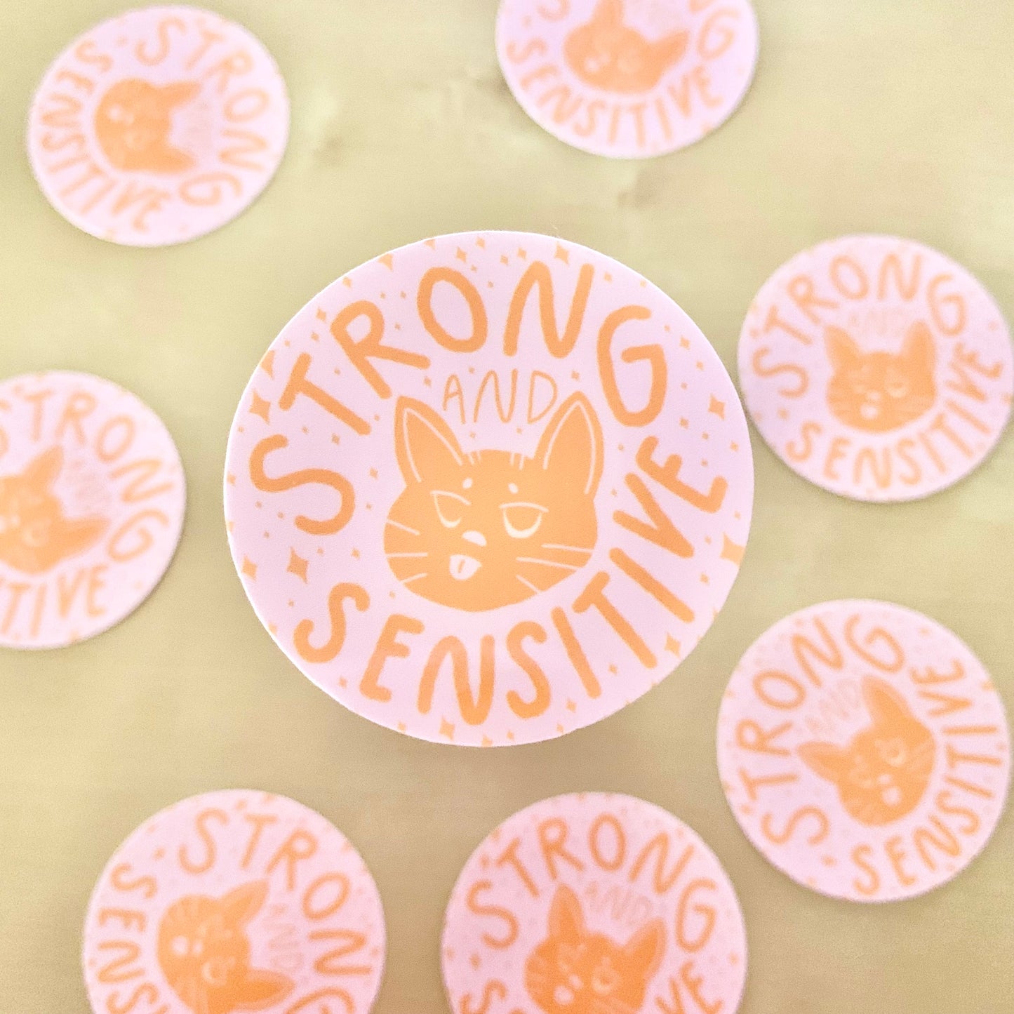 Strong & Sensitive Cat 8x8" Art Print