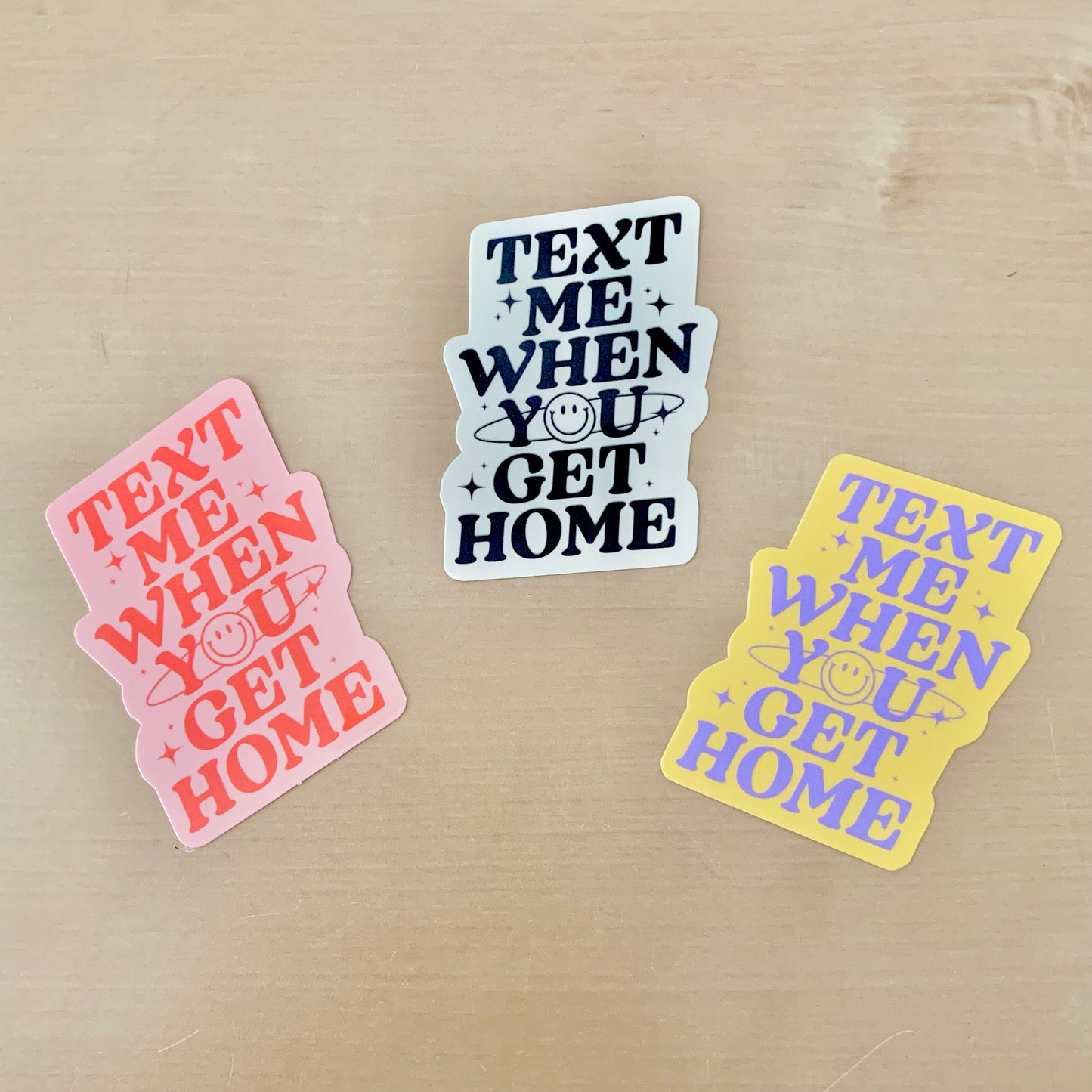 Yellow Text Me When You Get Home 8x8" Art Print