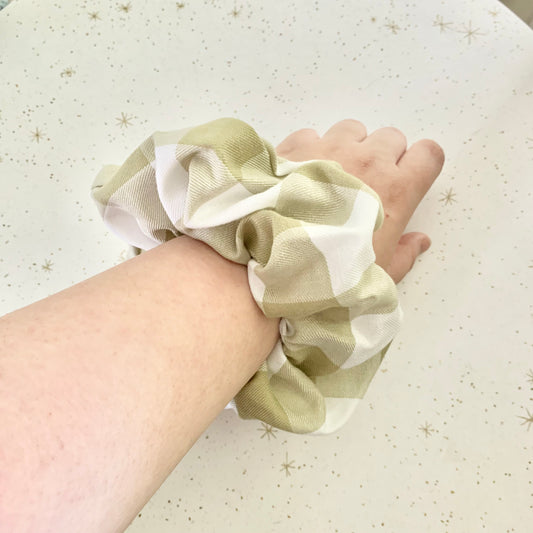 Sage Green Gingham XL Scrunchie