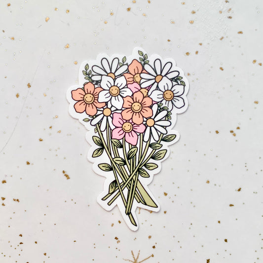 Groovy Flower Bouquet Sticker