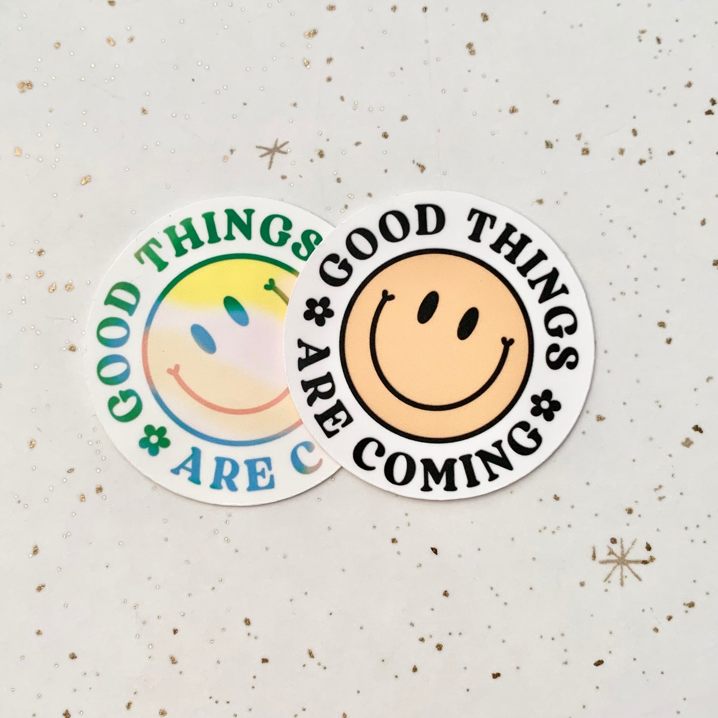 Good Things art Coming Smiley Sticker
