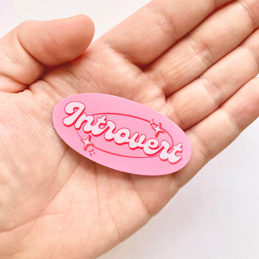 Trendy Pink Introvert Sticker