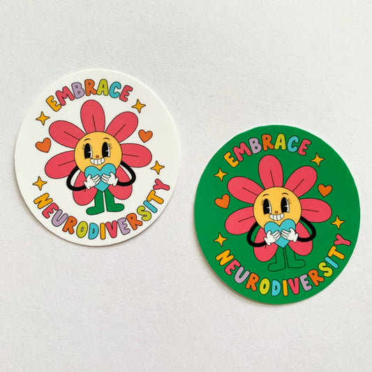 Embrace Neurodiversity Flower - Mental Health Sticker