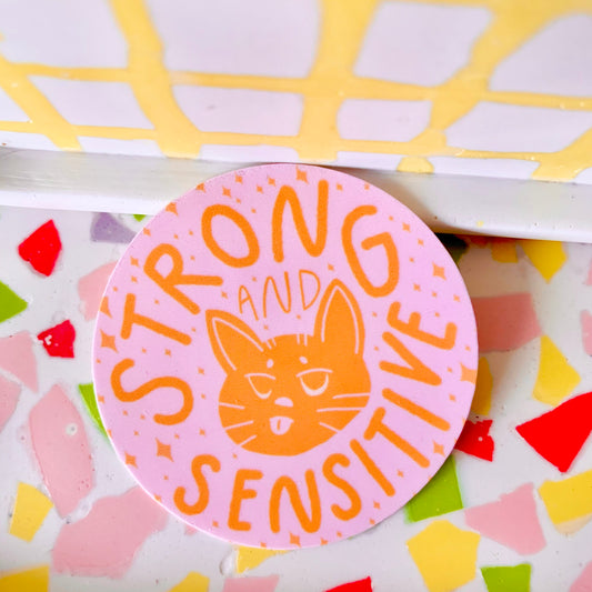 Strong & Sensitive Cat Sticker
