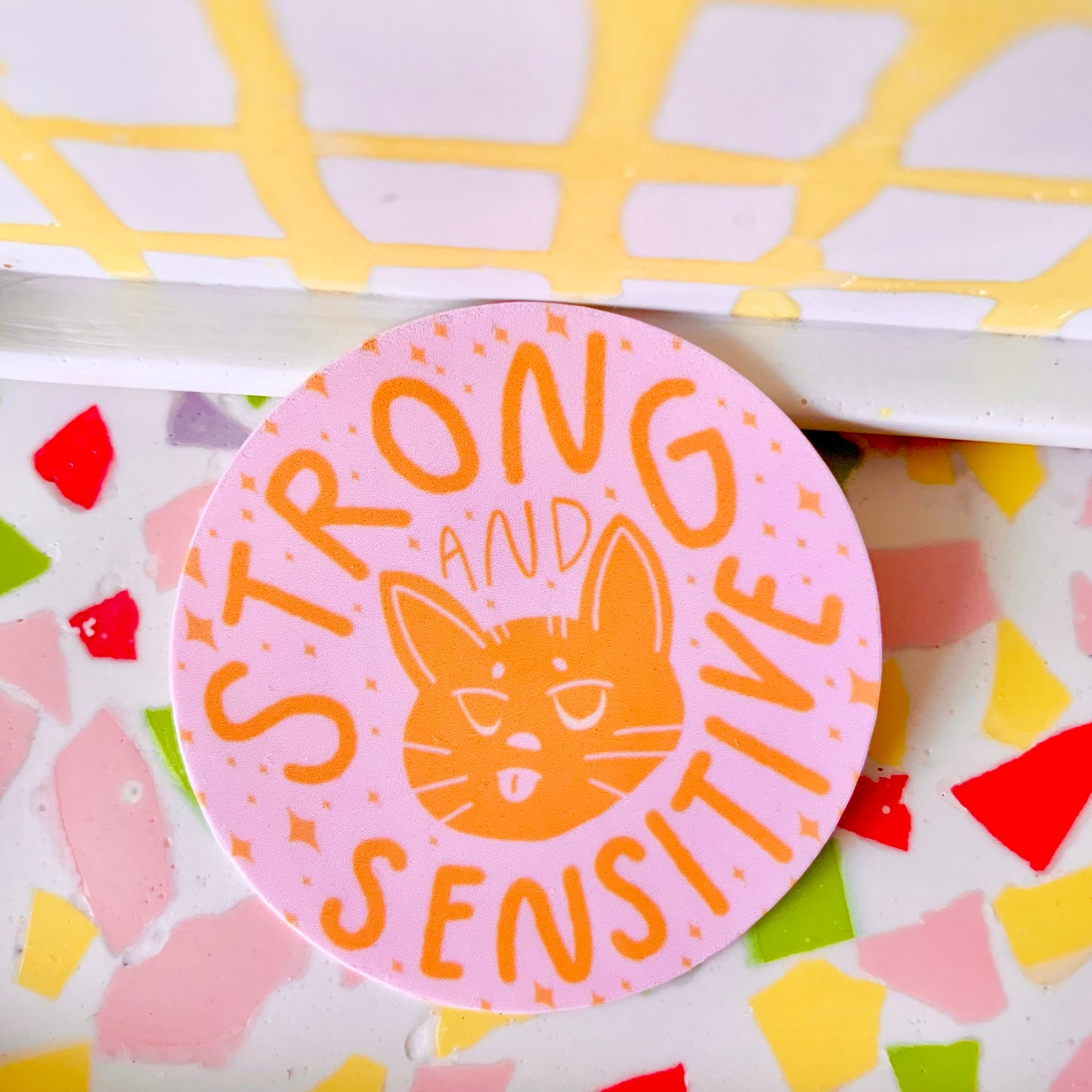 Strong & Sensitive Cat 8x8" Art Print