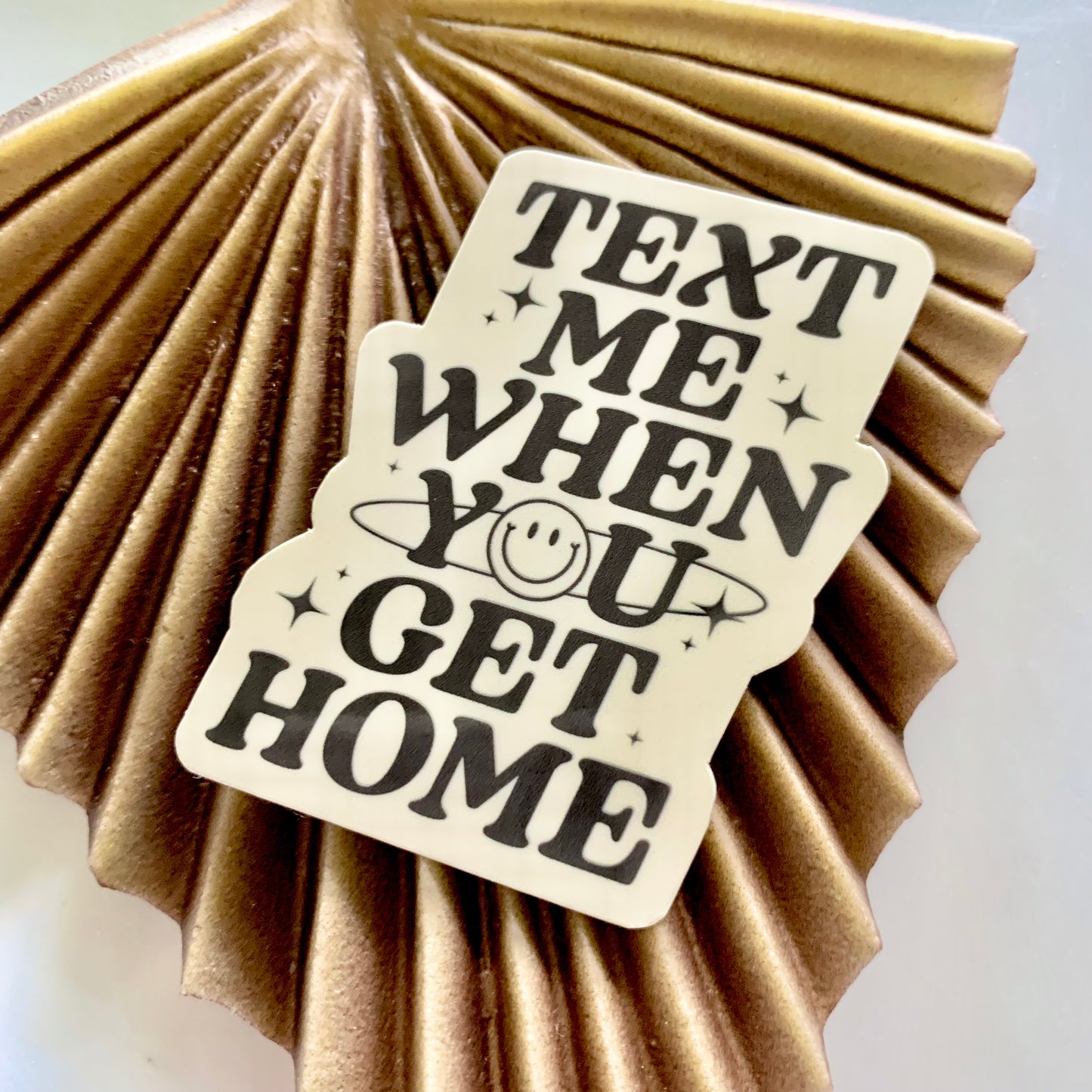 Beige Text Me When You Get Home 8x8" Art Print